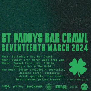 St Paddy’s Day Bar Crawl Manly